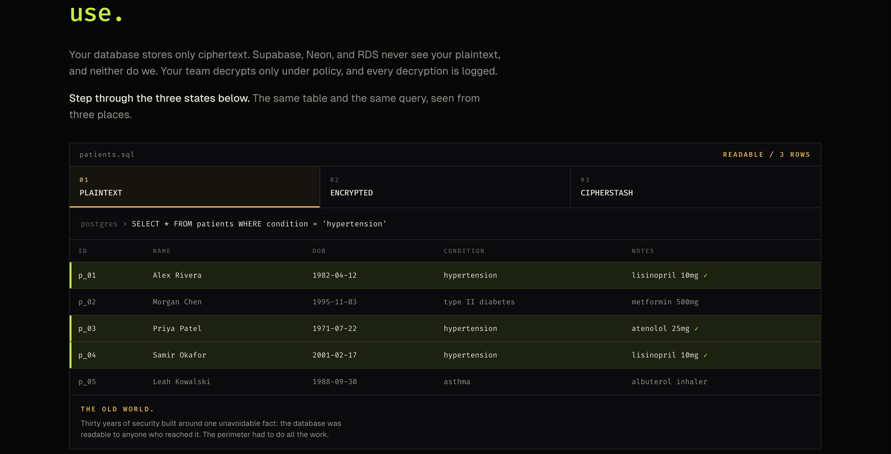CipherStash homepage