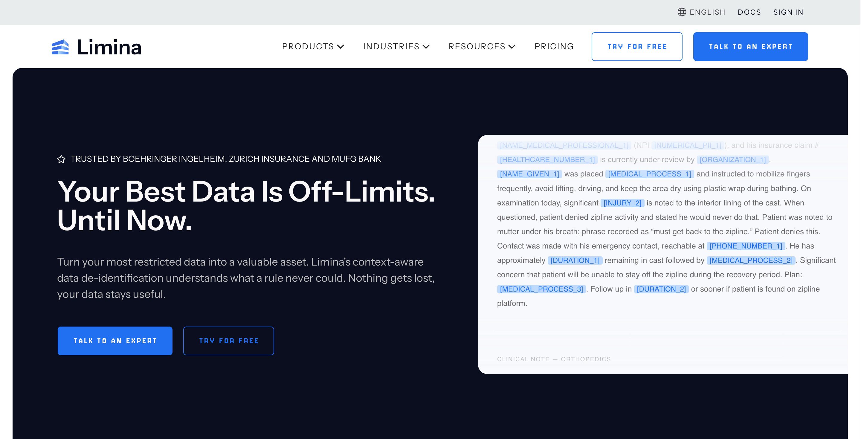 Limina homepage