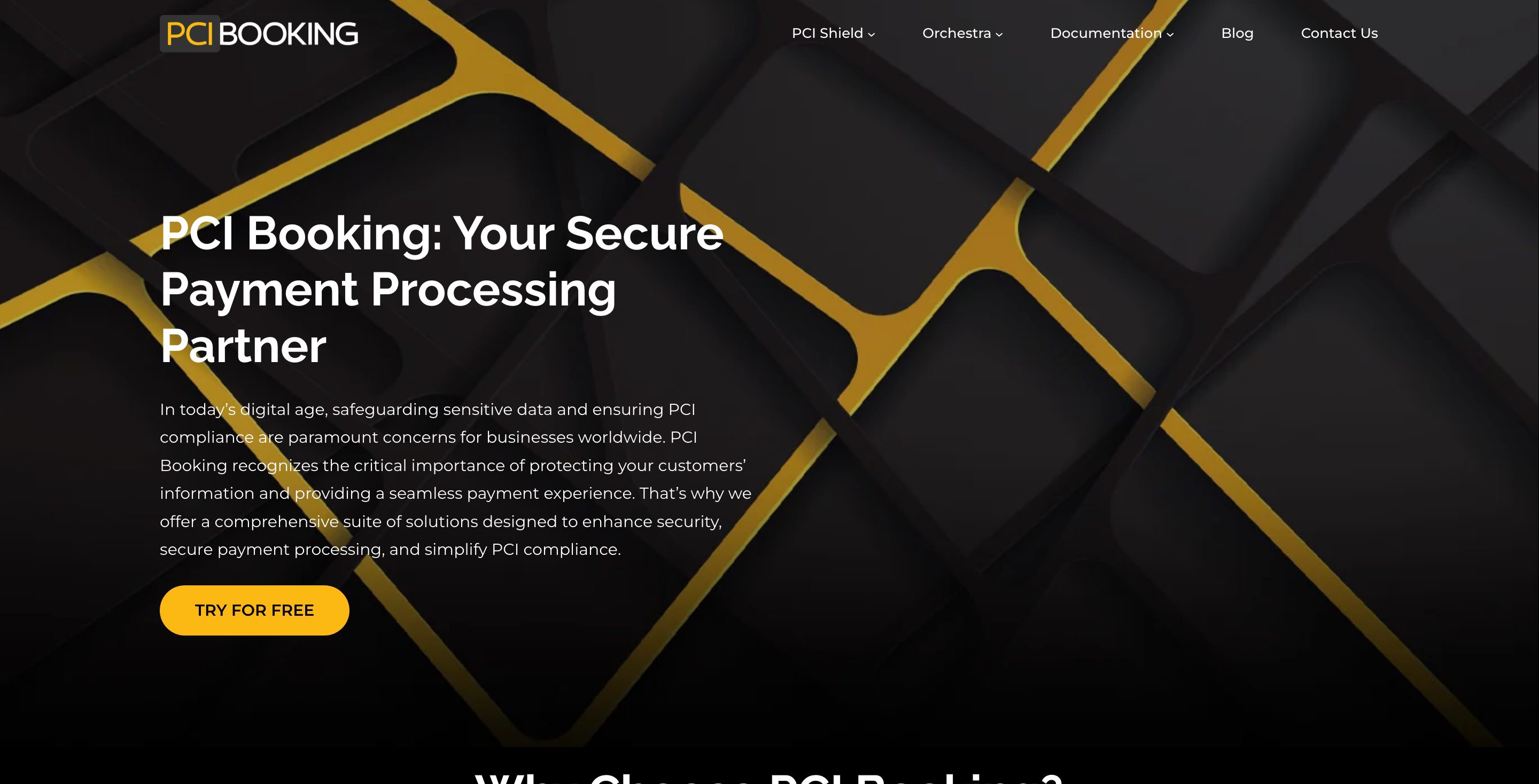PCI Booking homepage