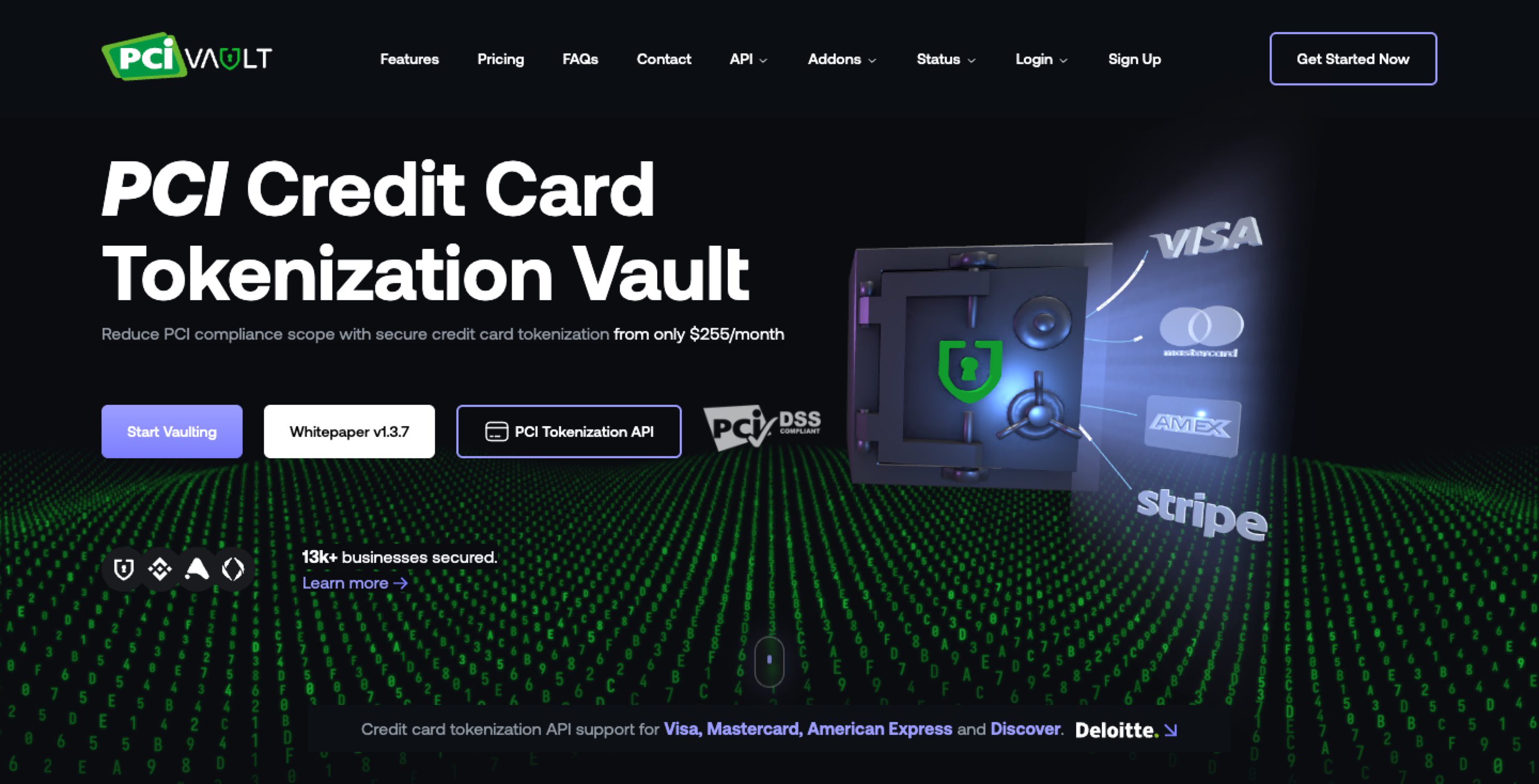 PCI Vault homepage
