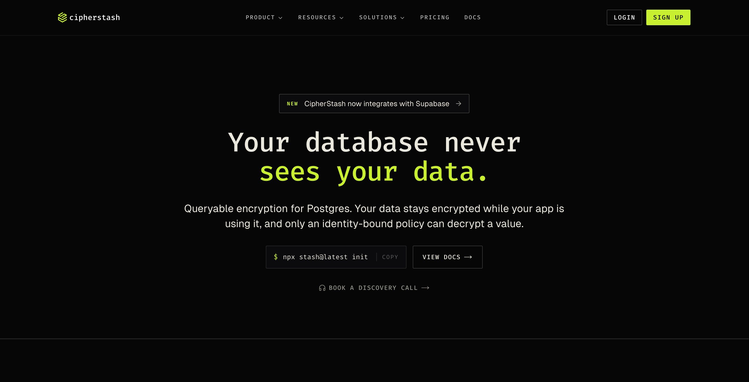 CipherStash homepage