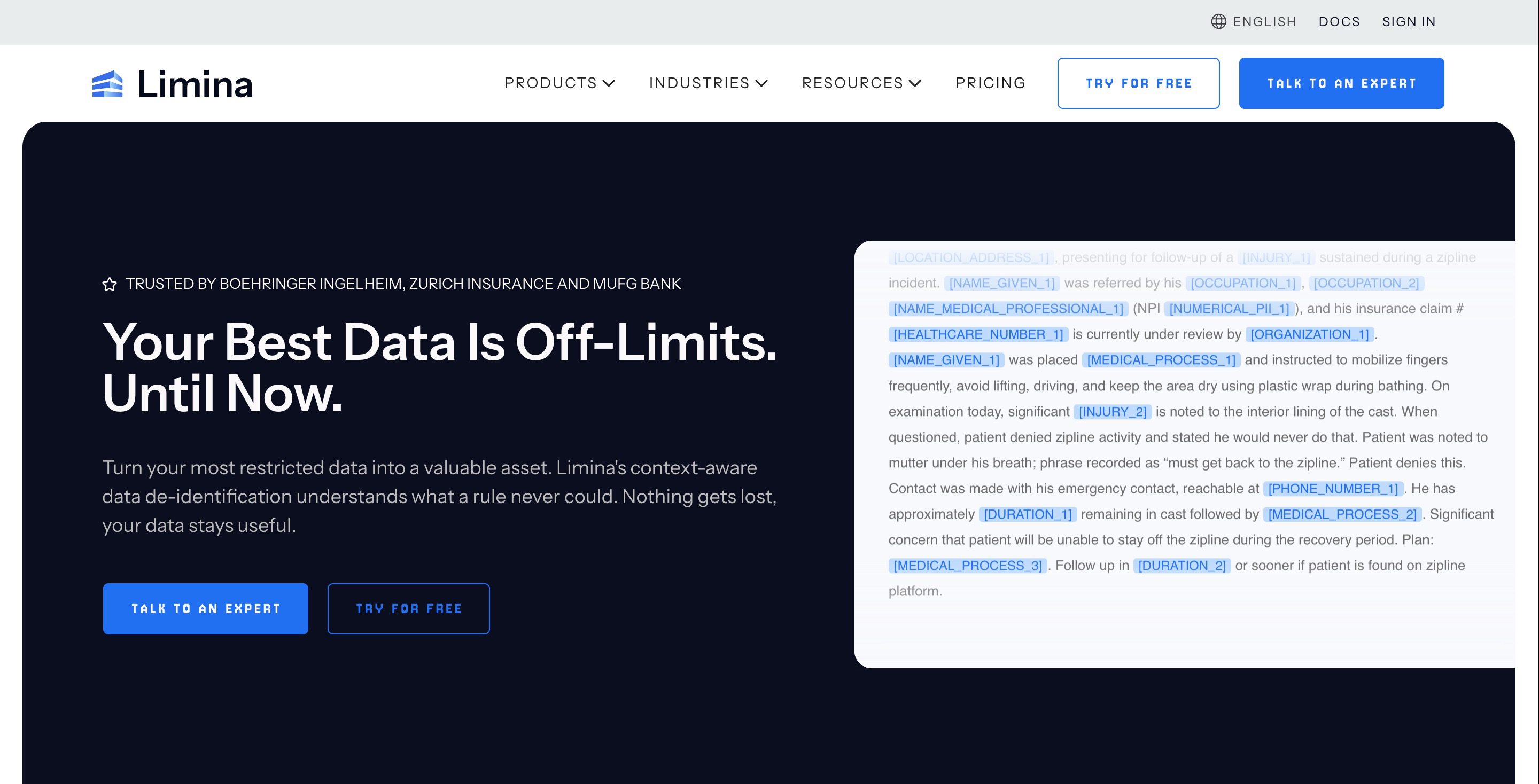 Limina homepage