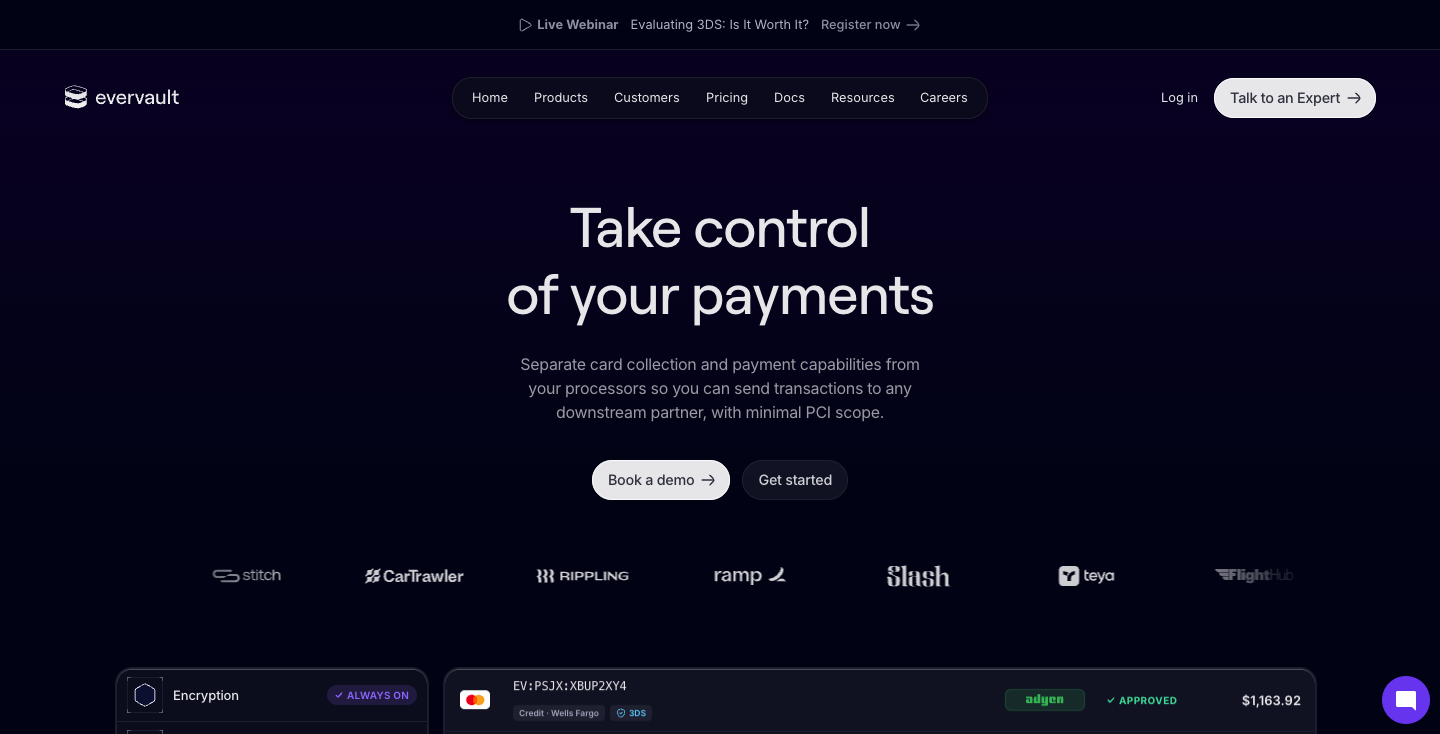 Evervault homepage