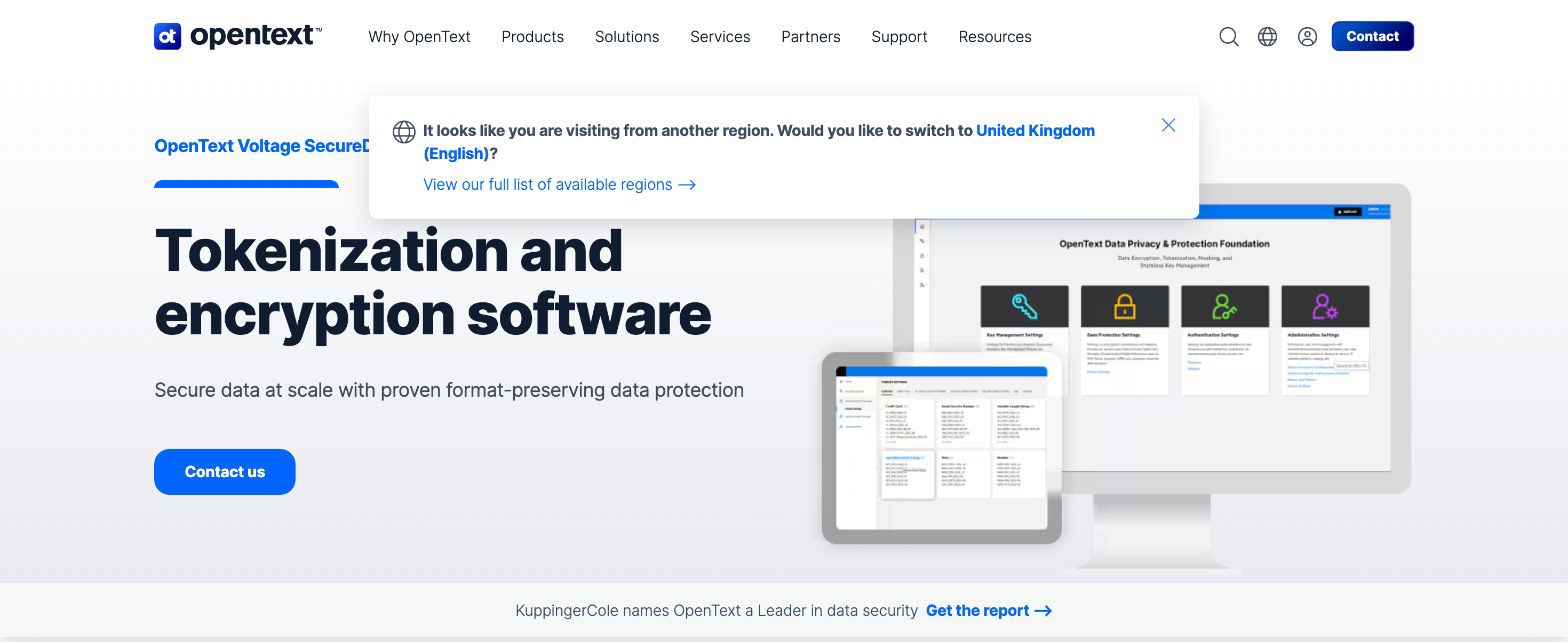 OpenText Voltage SecureData product page